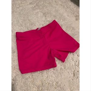 Pink tight shorts